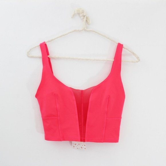 Free People Tops - Free People Movement Mesh Hot Pink Crop Top